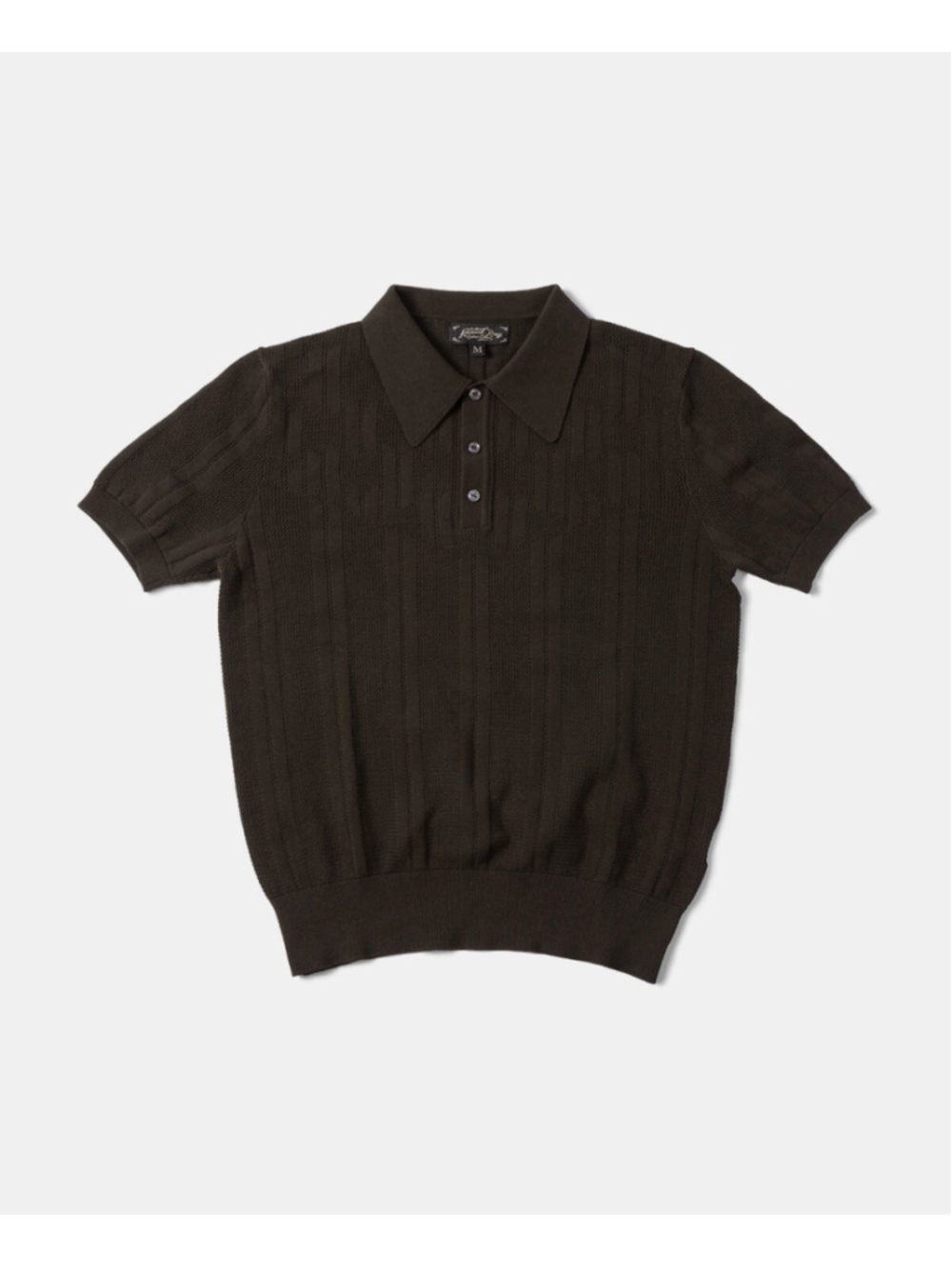 Retro Knitted Jacquard Polo Shirt - Black Annual Ring XL